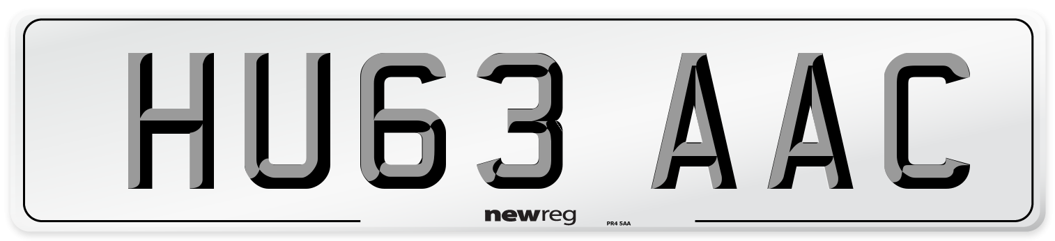 HU63 AAC Number Plate from New Reg